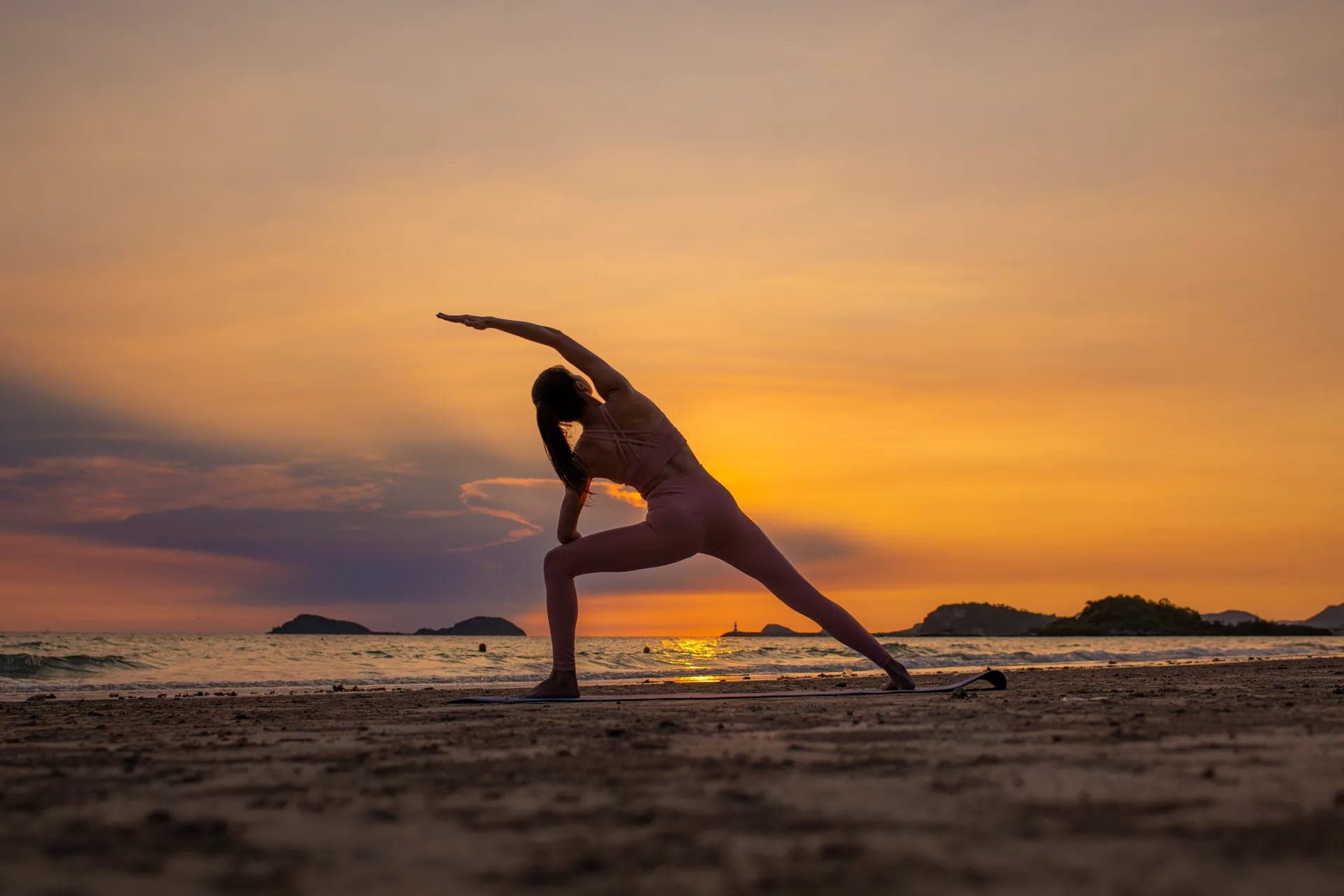Yoga practice by the sea in Koh Samui