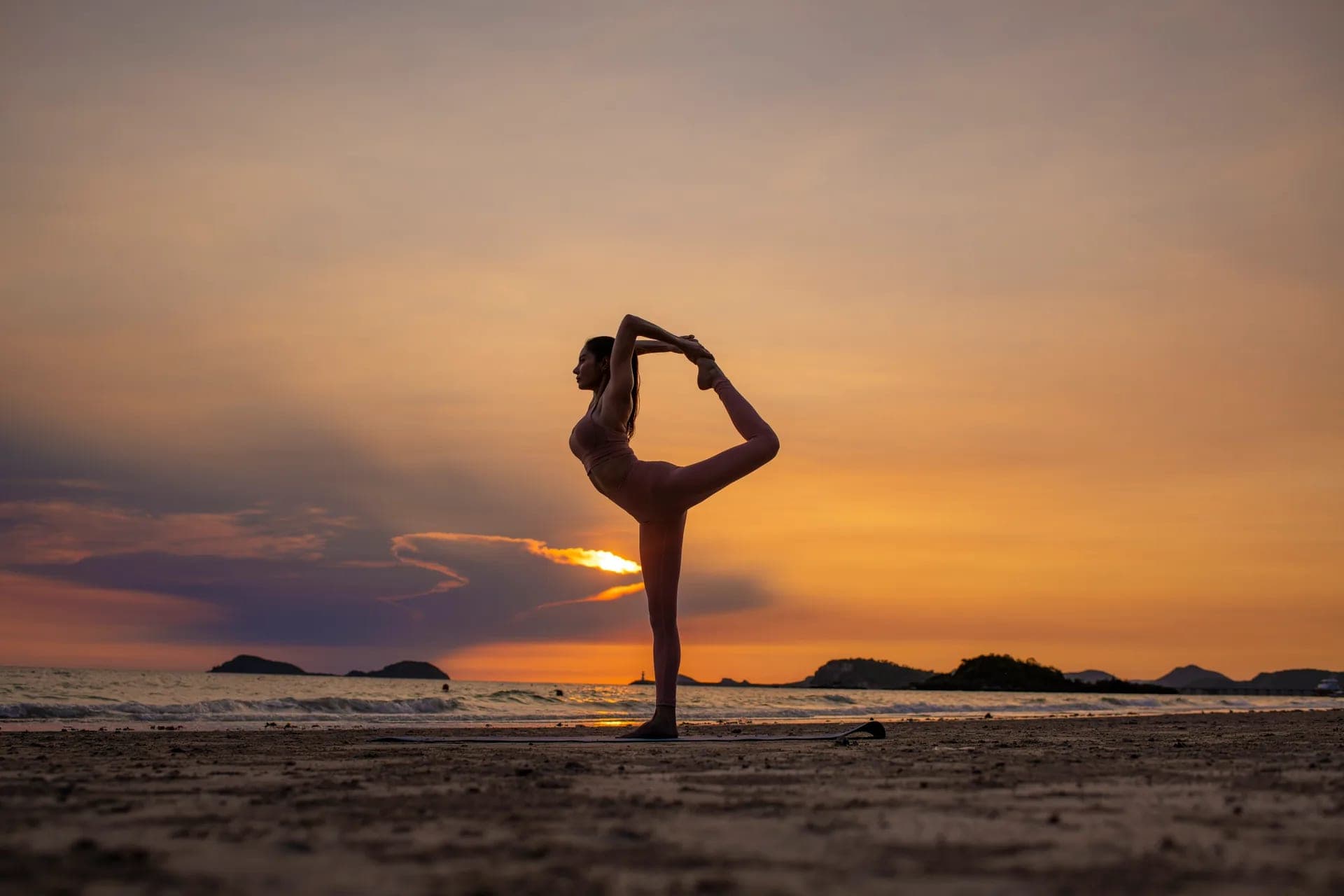 Private yoga class on a Koh Samui beach